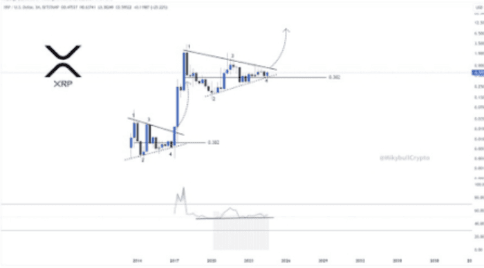 加密货币分析师表示 XRP 仍有望升至 150 美元